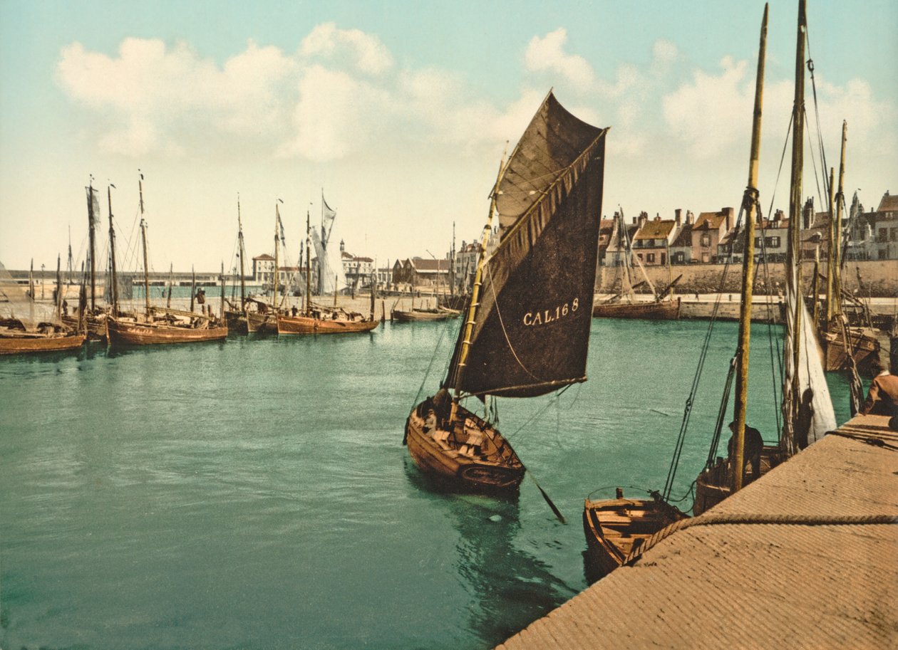 Utsikt over Calais havn, 1890-1900 av French Photographer