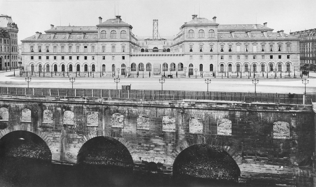 Utsikt over Hotel-Dieu på tidspunktet for byggingen, Paris, etter 1867 av French Photographer