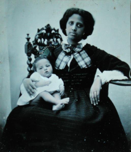 Kona til Elysee Reclus (1830-1905), ca. 1860 (s/hvitt-bilde) av French Photographer