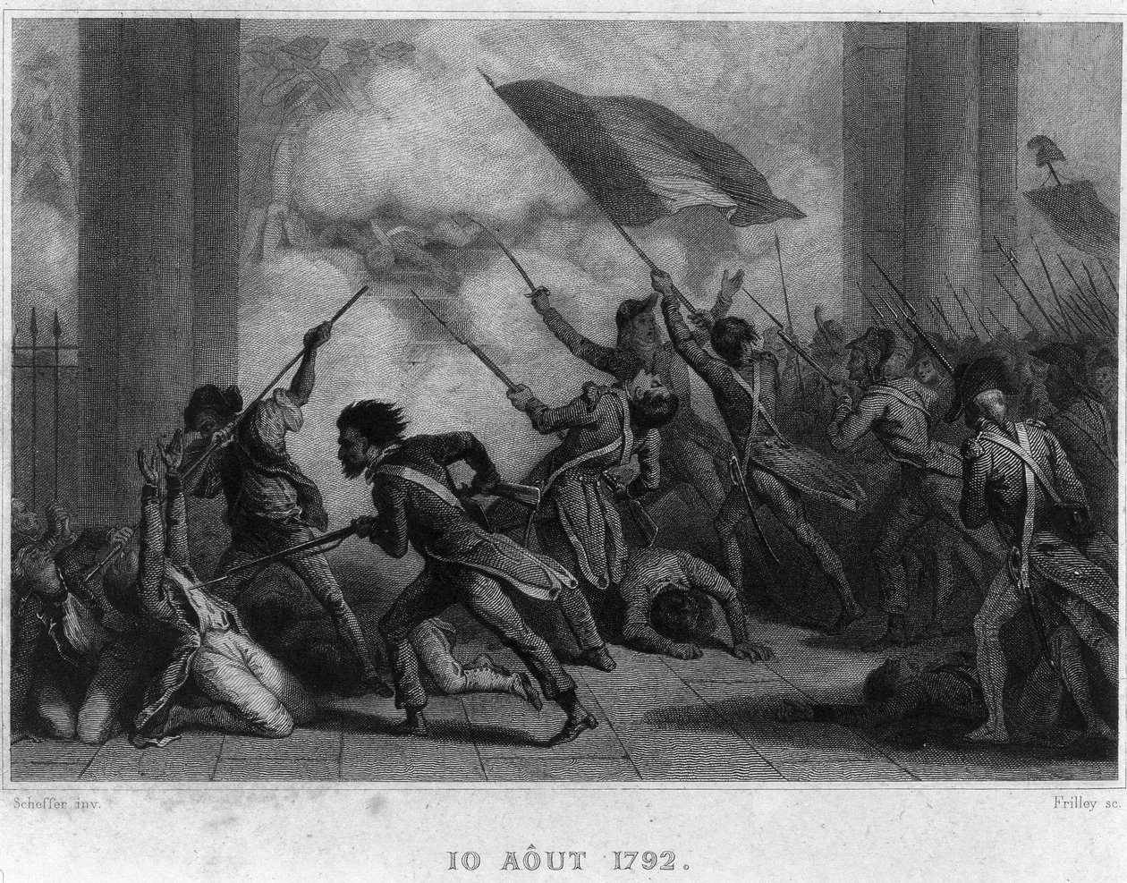 10. august 1792 (Royalty Fall) - i "" French Revolution"" av Thiers. 1800-tallet av French School
