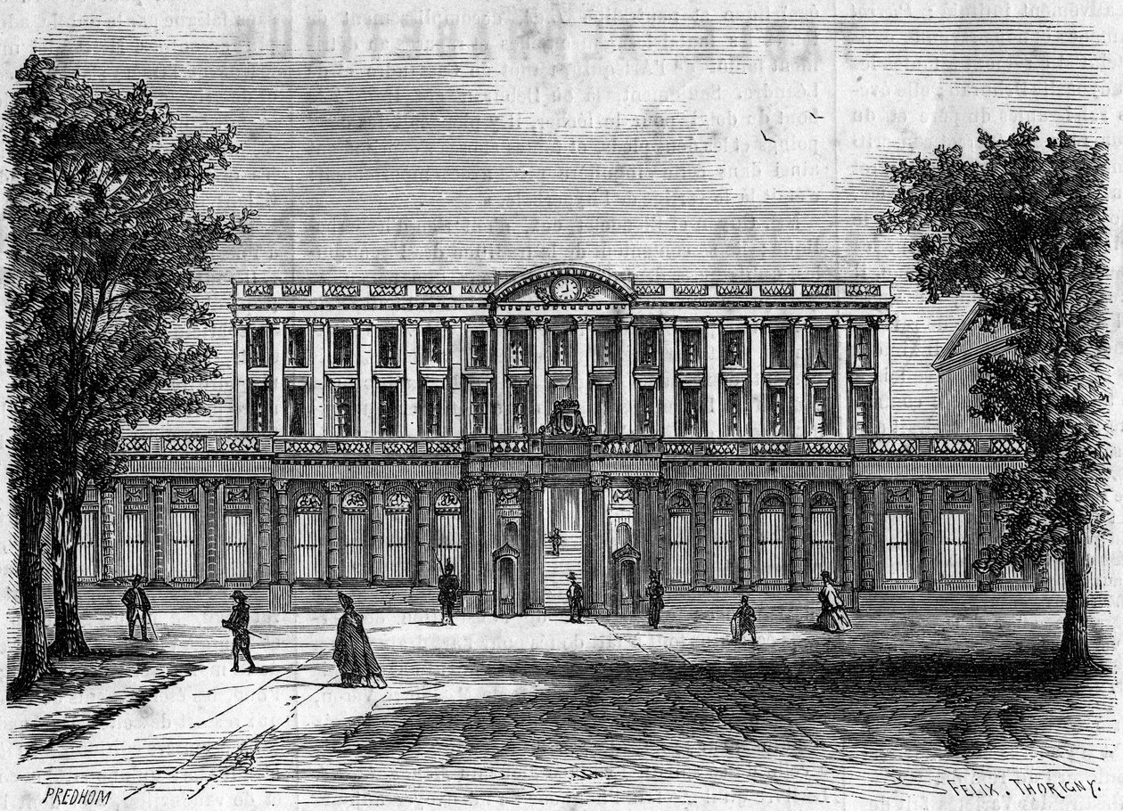 1700-tallsarkitektur: utvendig utsikt over Bordeaux rådhus, Gironde (33) av French School