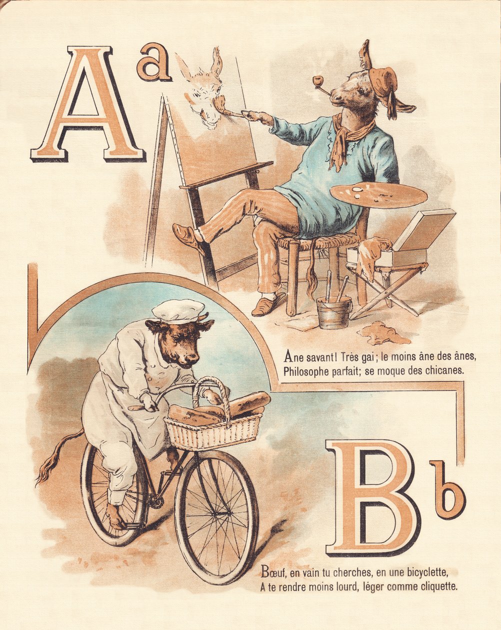 A B: Dyr, kunstner, biff, baker av French School