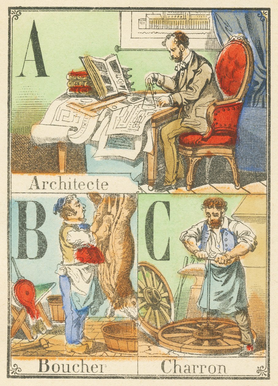 A B C: Arkitekt, slakter, Charron av French School