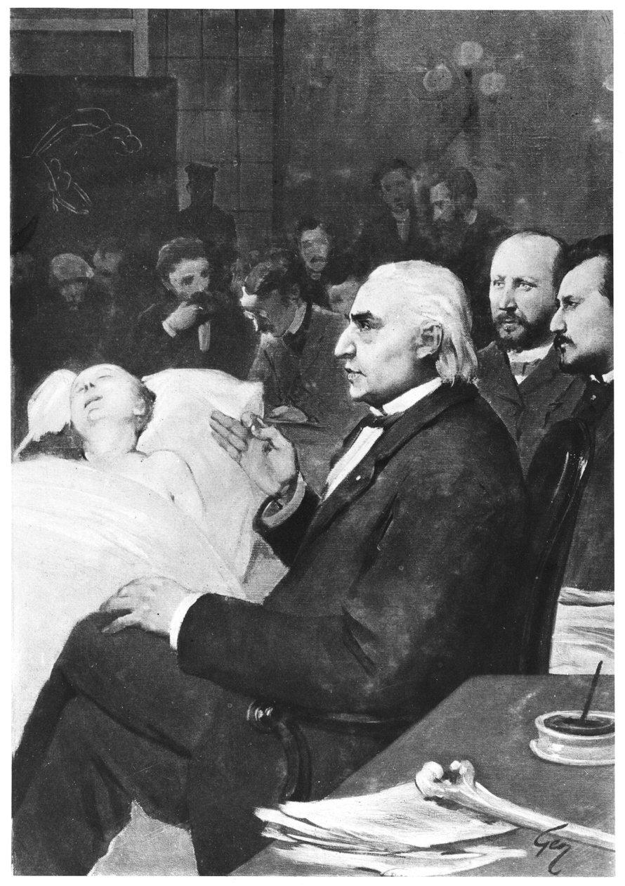 En klinisk leksjon med doktor Jean Martin Charcot (1825-93) på Salpetriere av French School