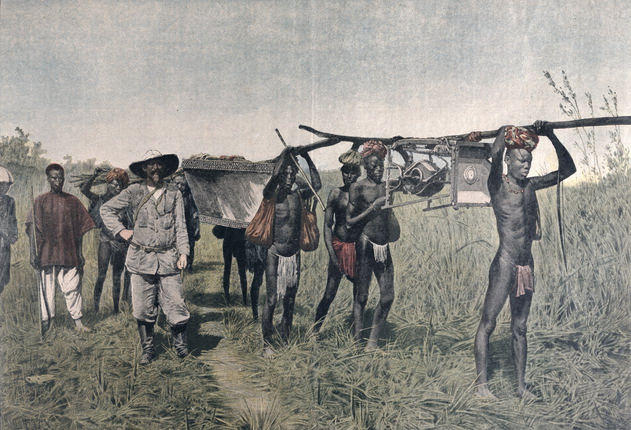 En konvoi på Marchand-misjonen i 1898, fra Le Petit Journal, 1899 av French School