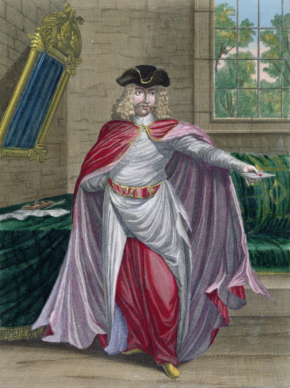 En fransk kjøpmann i Tyrkia, fra Recueil destampes sur les Costumes du Levant, gravert av Gerard Jean Baptiste Scotin (1671-1716) 1707-08 av French School