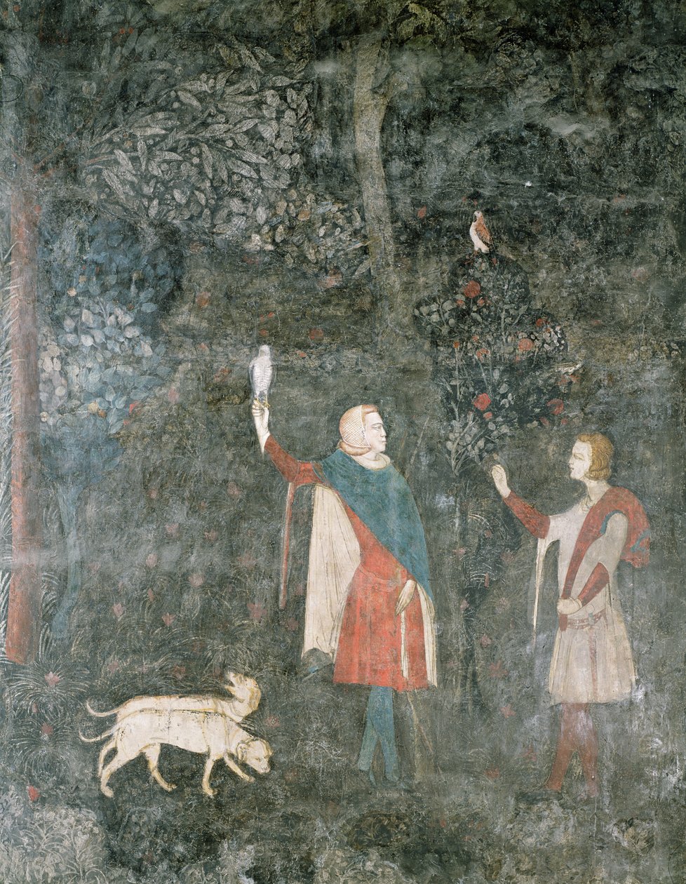 A Gentleman Hawking, fra Stag Room, 1343 av French School