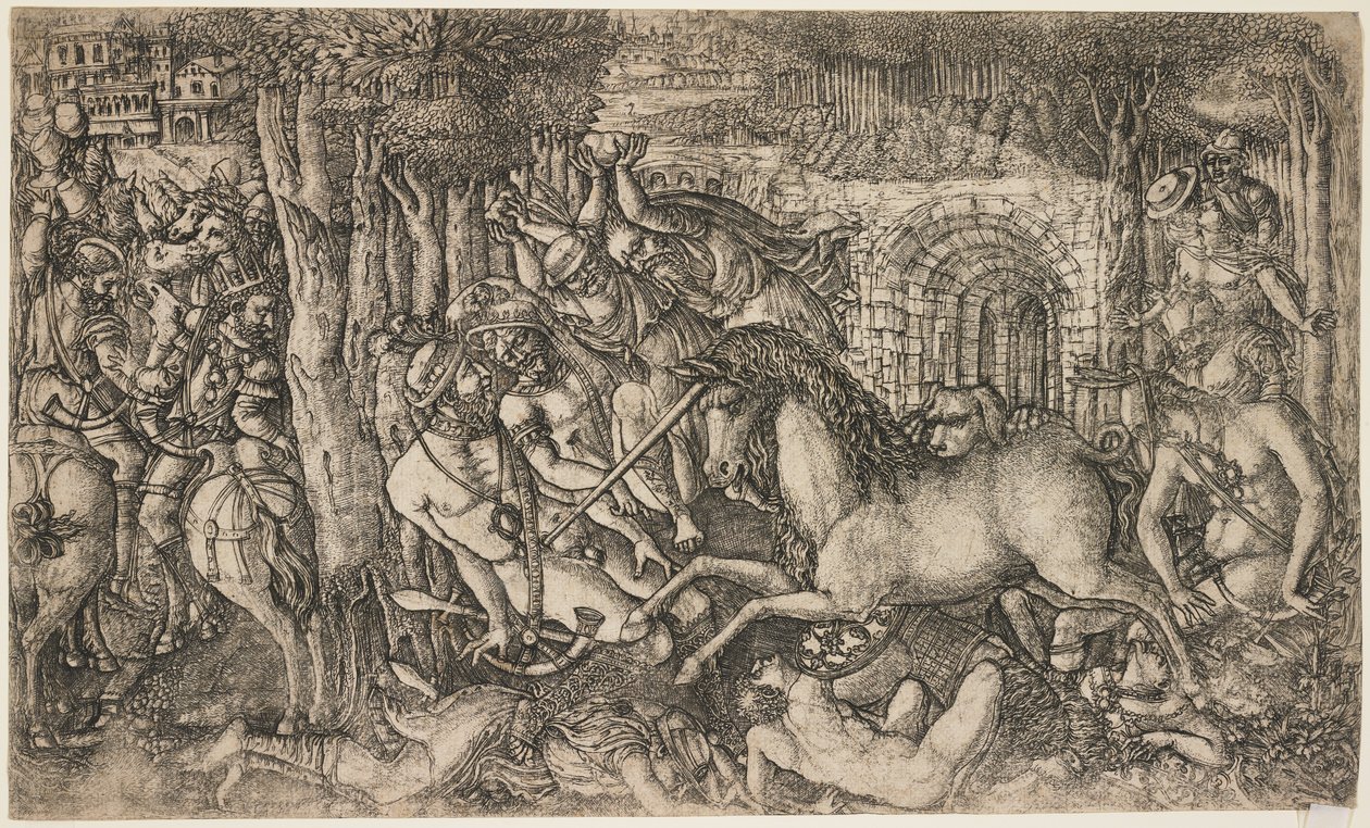 En konge forfulgt av en enhjørning, ca. 1547 av French School