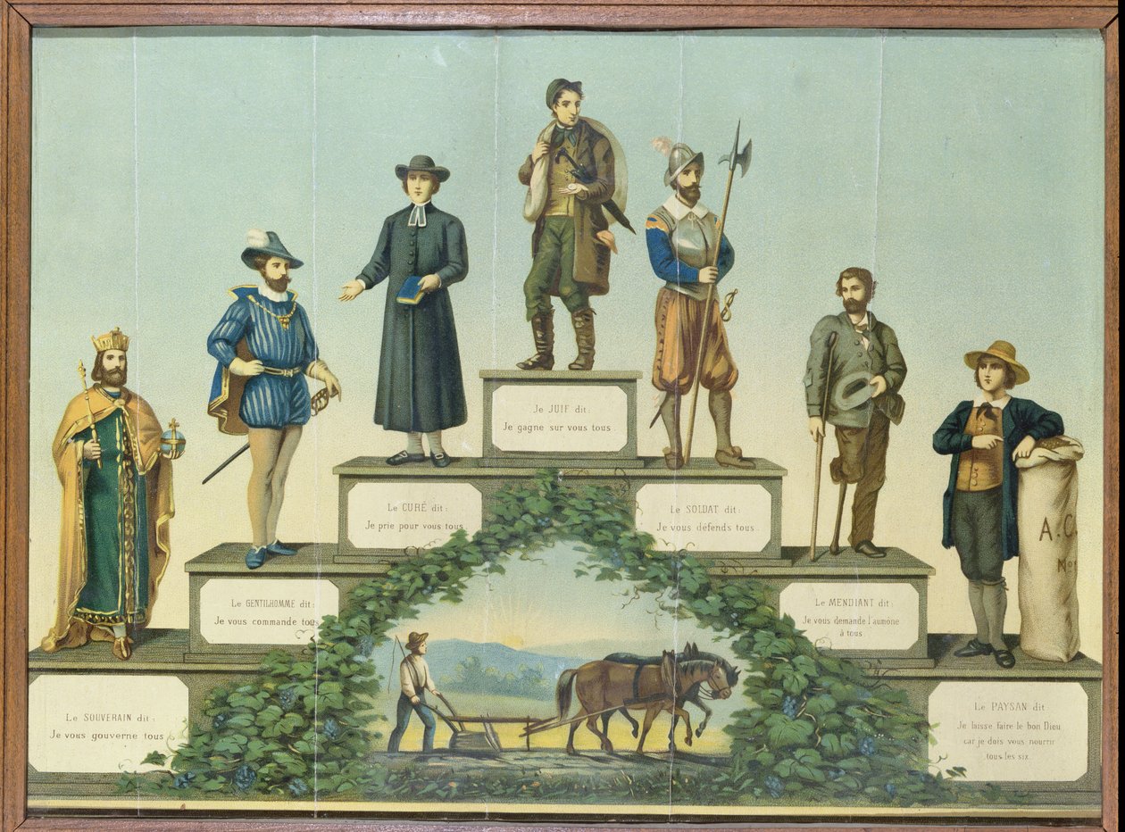 A Ladder of Different Social Positions, slutten av 1800-tallet av French School