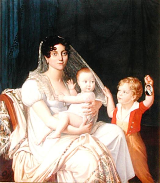 A Mother and her Children, ca. 1808 (olje på lerret) av French School