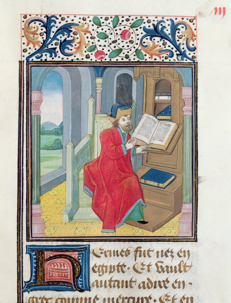 En filosof, muligens Hermes Trismegistus, fra Histoire des Philosophes, slutten av 1400-tallet av French School