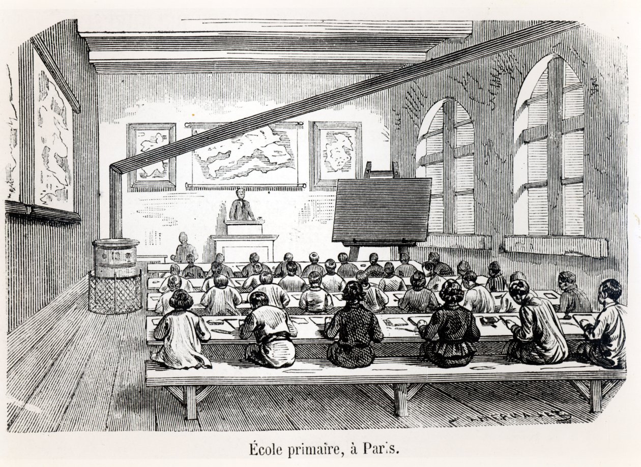 En barneskole i Paris, fra Almanach du Magasin Pittoresque, 1975 av French School
