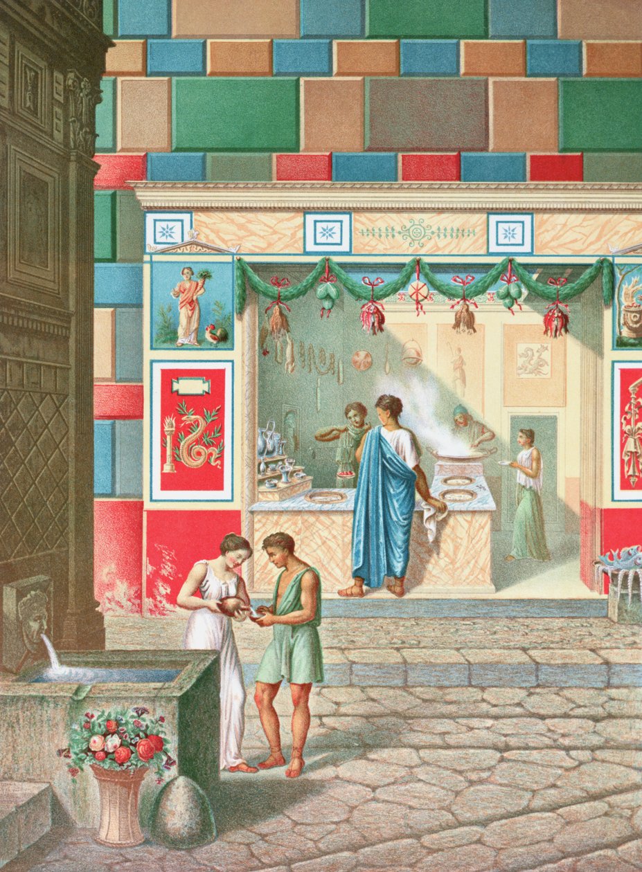 En restaurant i gaten, Pompeii av French School