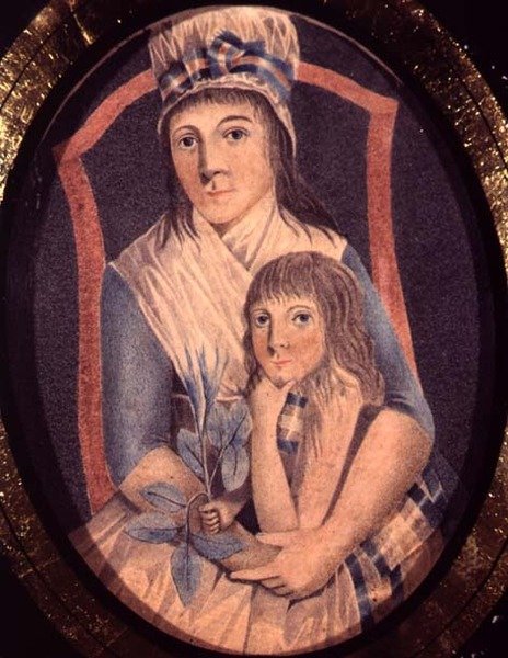 A Revolutionary Woman and her Son, ca. 1790 (akvarell på papir) av French School