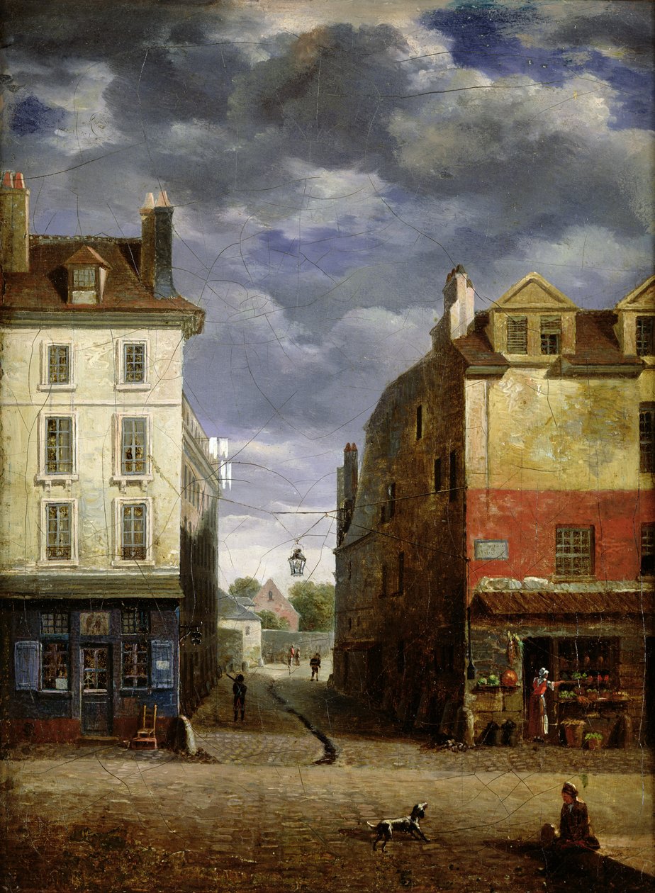 En gate i gamle Paris av French School