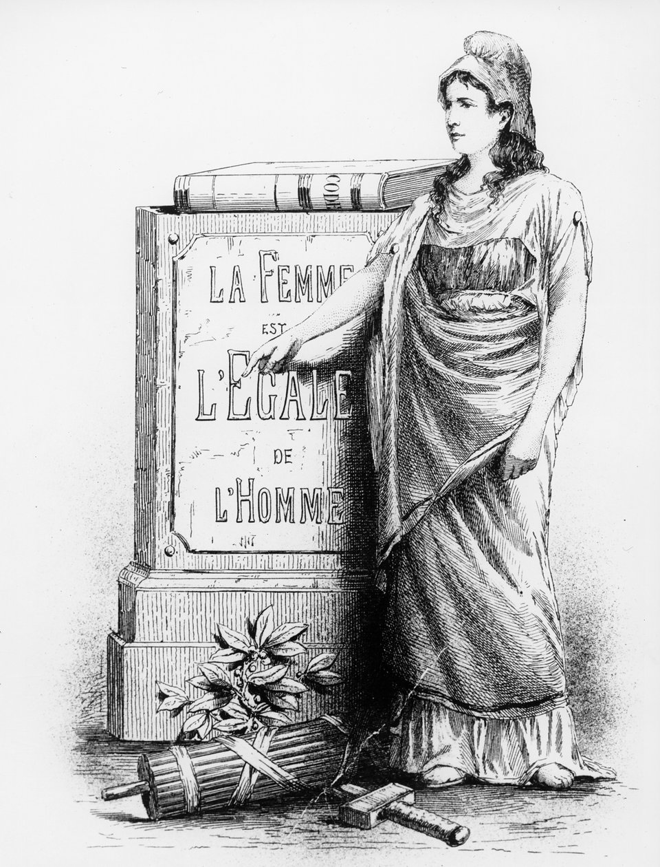 En kvinne er lik en mann, trykt av Lemercier & Co., Paris, 1881 av French School