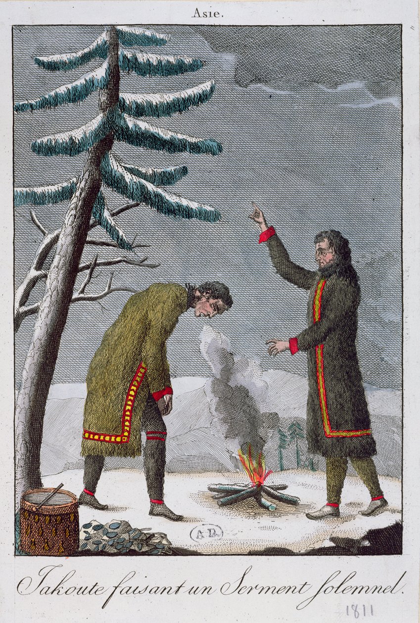 En Yakut-mann som tar en høytidelig ed, 1811 av French School