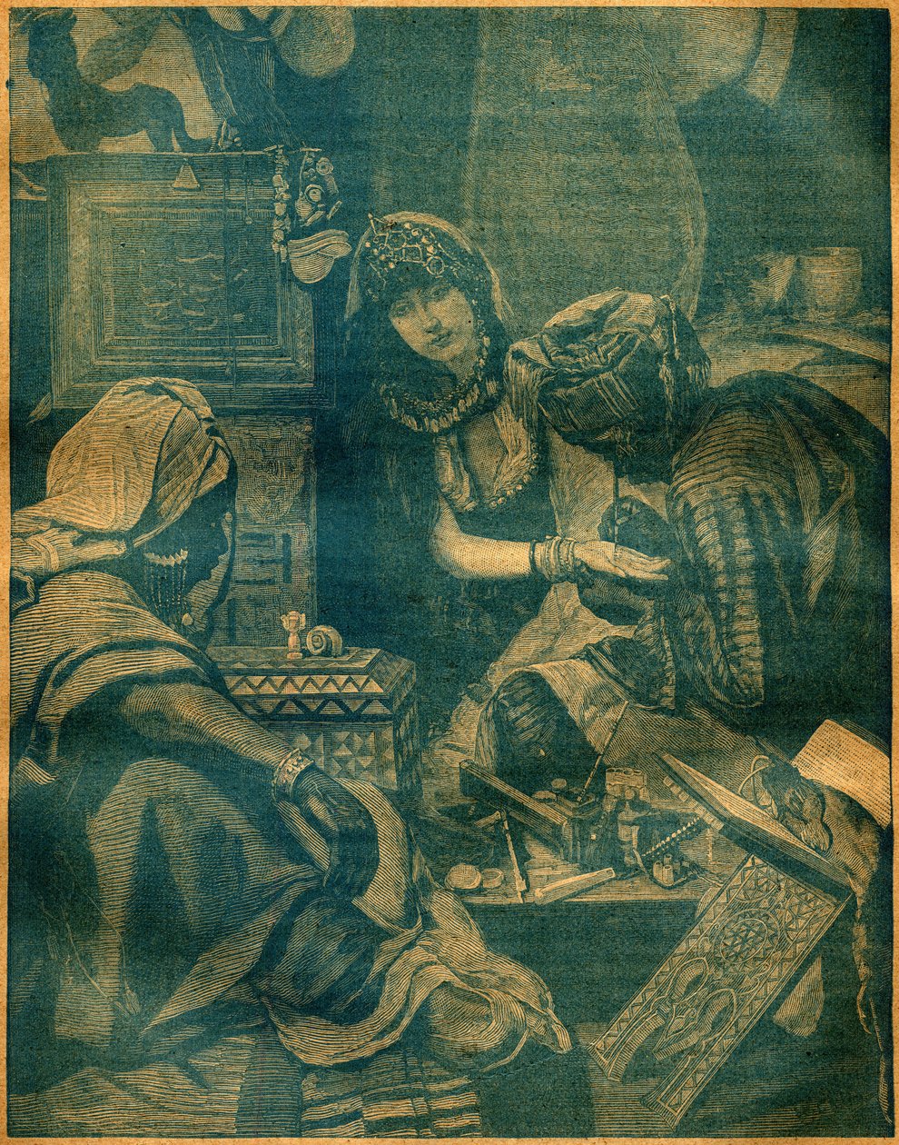 En basar i Lahore, India. Gravering i «La Terre Illustree»» nr. 94 av 25. august 1892. av French School