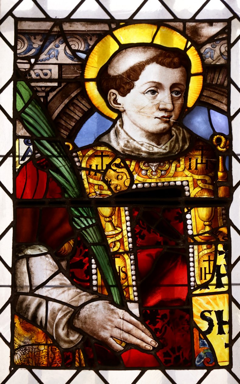 En diakonmartyr (farget glass) av French School