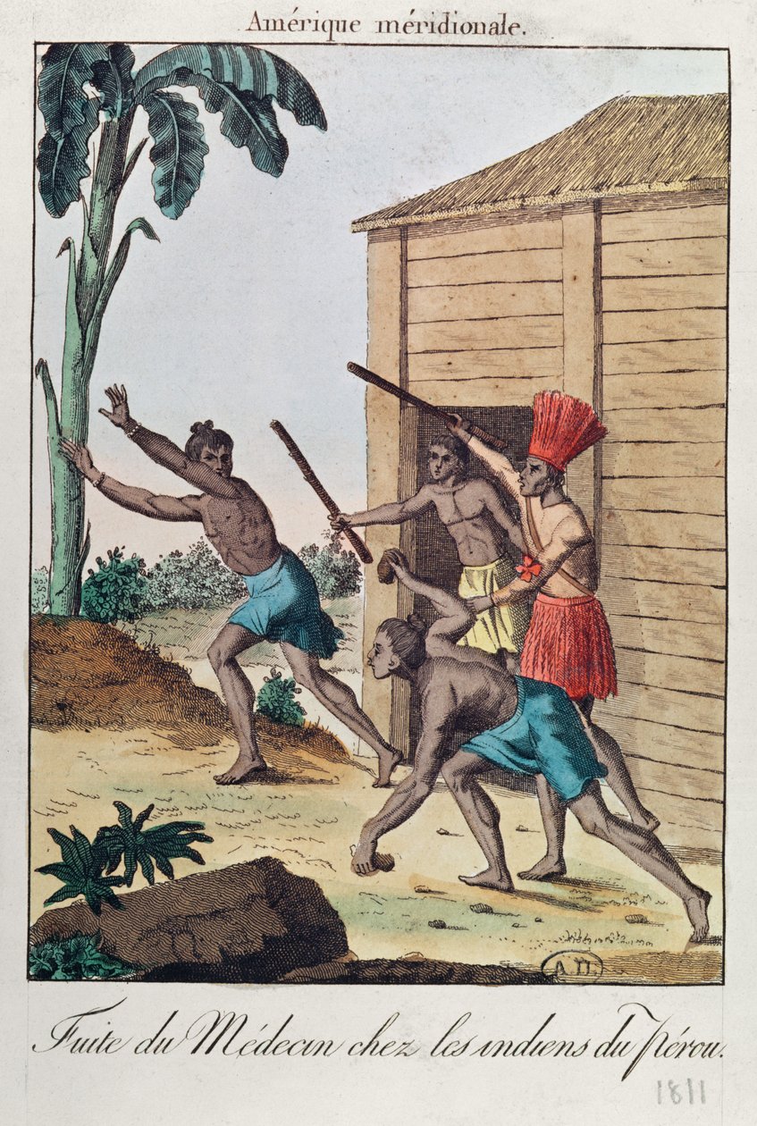 En lege som løp fra peruanske indianere, 1811 av French School