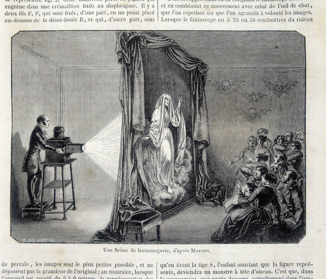 En fantasmagorie-scene etter projeksjon - i "" Pittoresk butikk"" av French School