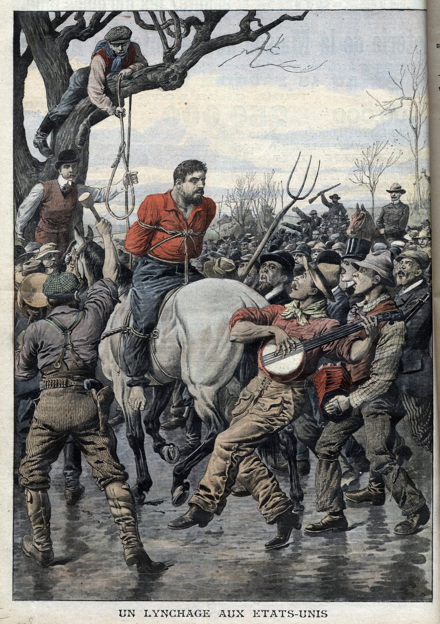 En lynsjing av en mann anklaget for drapet på en 13 år gammel jente i Deweyville, Kentucky, USA - I «Le Petit Journal» 7. februar av French School