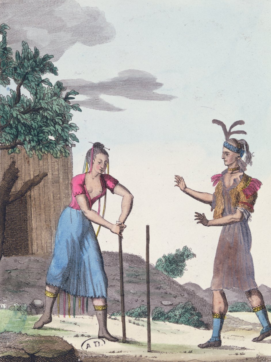 En ekteskapsseremoni med Creek-indianerne, ca. 1811 av French School