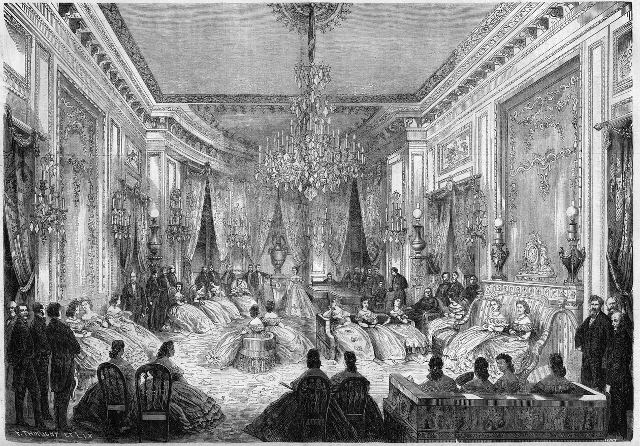 A musical evening organized by Princess Mathilde Bonaparte (1820-1904) av French School