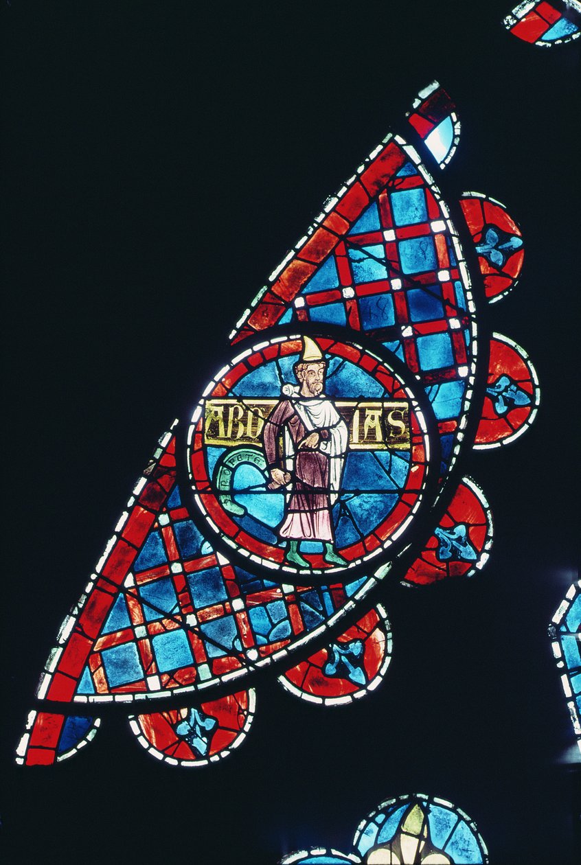 En profet, detalj fra nordrosevinduet, ca. 1223 av French School