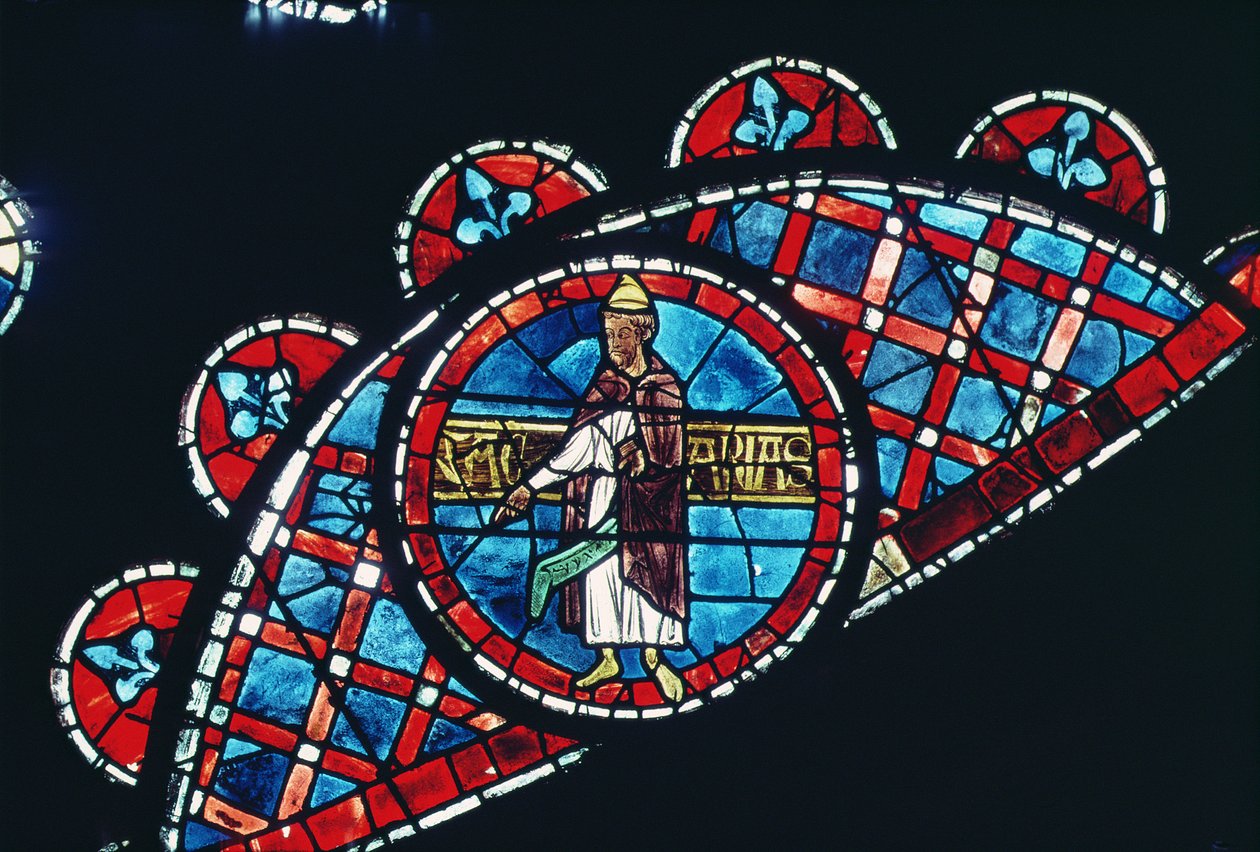 En profet, detalj fra nordrosevinduet, ca. 1223 av French School