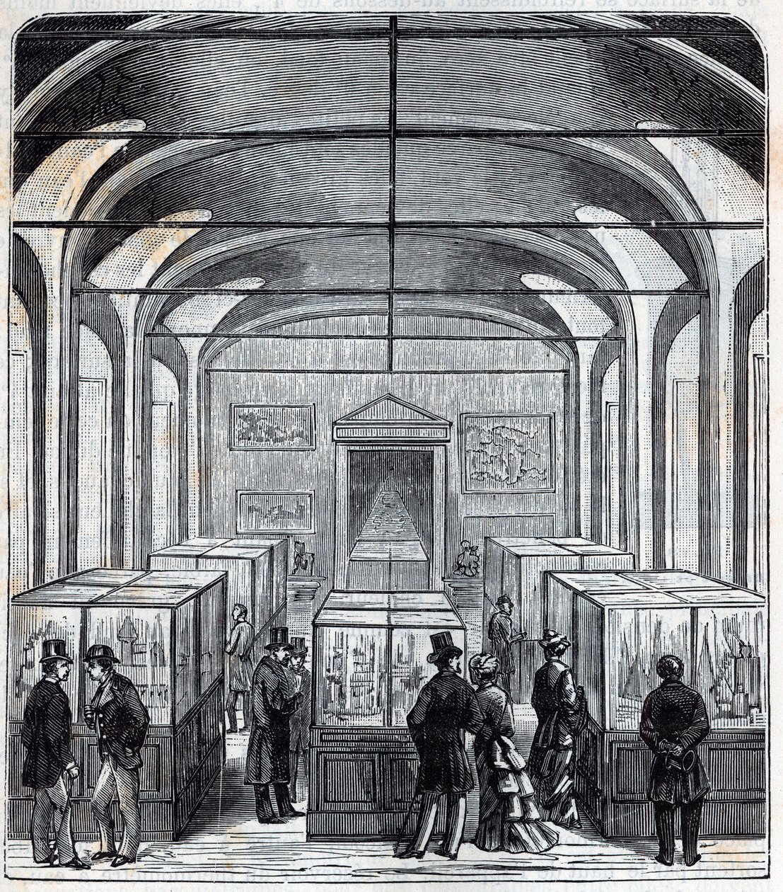 Et rom i Conservatoire de Arts et Metiers (Arts-et-Metiers) på 1800-tallet - Gravering i "" Vitenskaper satt til disposisjon for alle - fysikk og kjemi"" av Alexis Clerc - Slutten av 1800-tallet. Privat samling. av French School