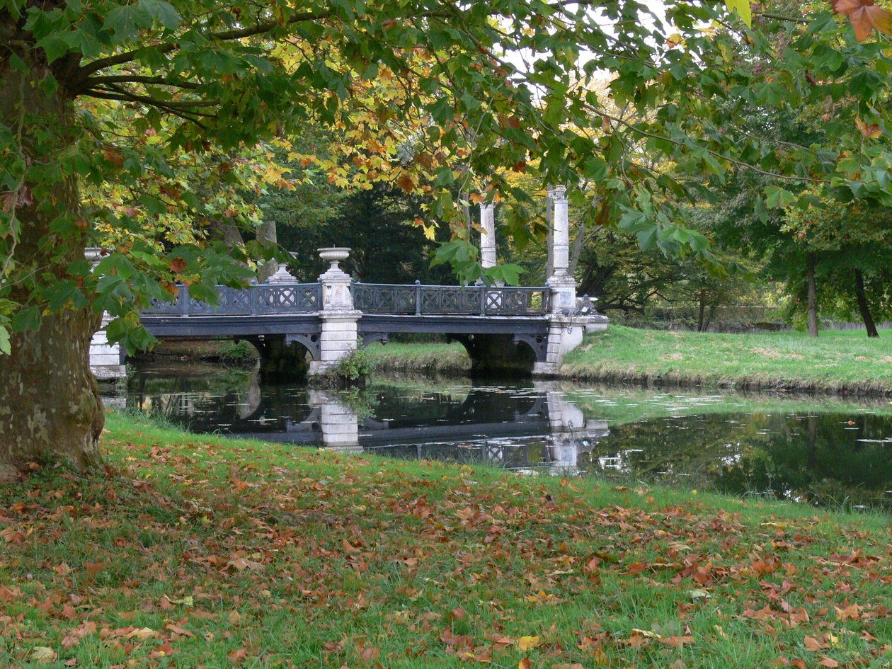 Utsikt over English Gardens-broen, Le Pont des Grandes Homms av French School