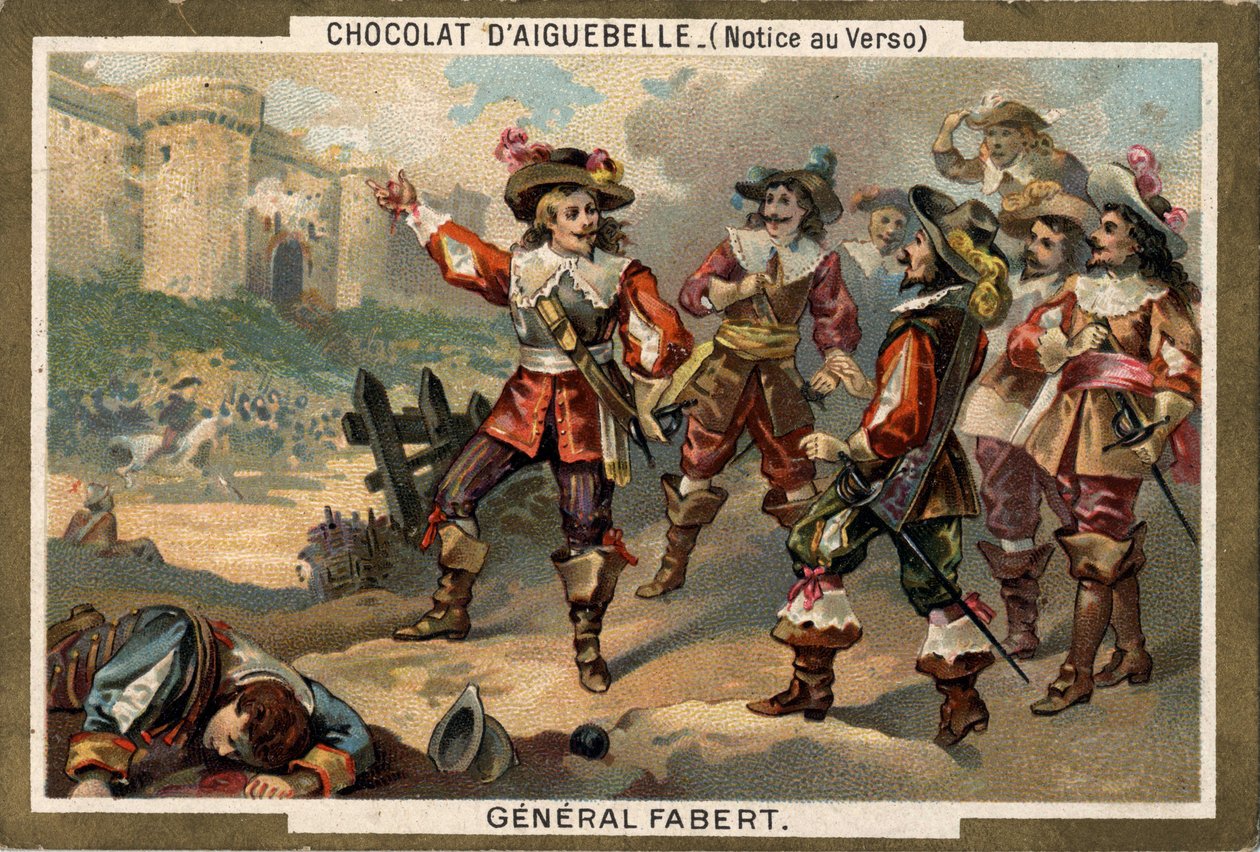 Abraham de Fabert (1599-1662), Maréchal de France, during the siege of Stenay (department of the Meuse) in 1654. Chromolithography of the 19th century. av French School