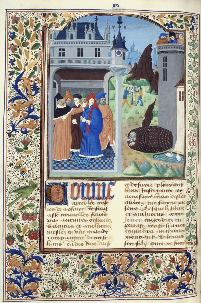 Legge til. 11696, f.136v Boccaccio observerer tortur, fra 