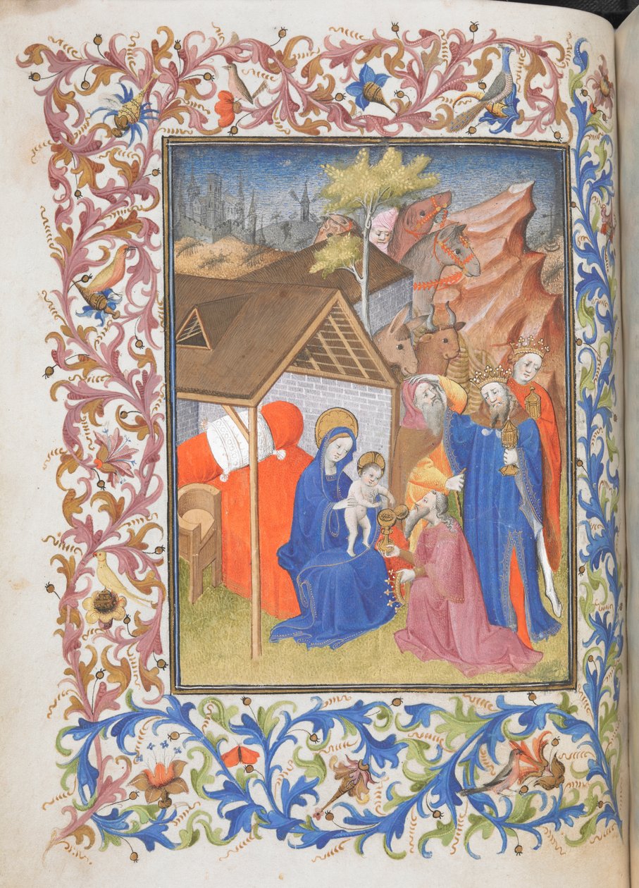 Adoration of the Magi, fra Time Book of Hours of Rene of Anjou (vellum) av French School