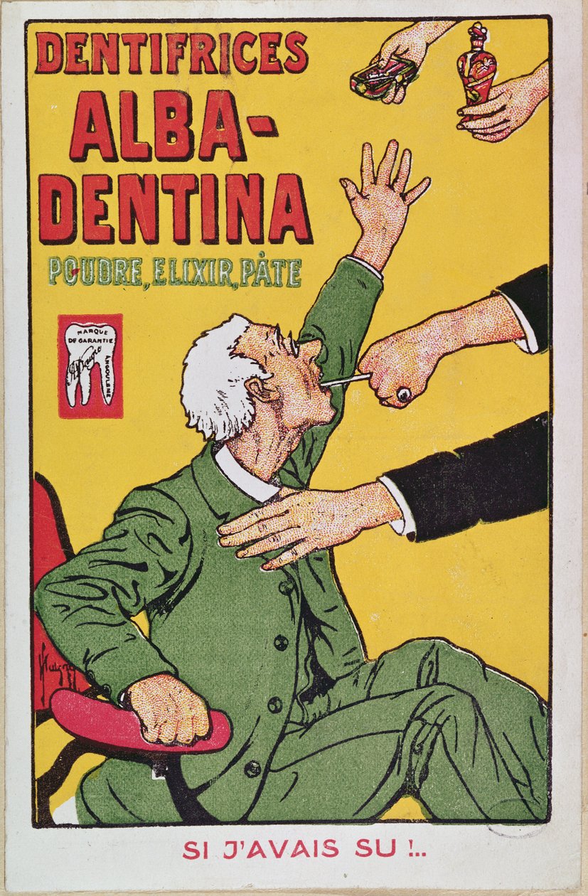 Annonse for Alba-Dentina tannkrem, ca.1900 av French School