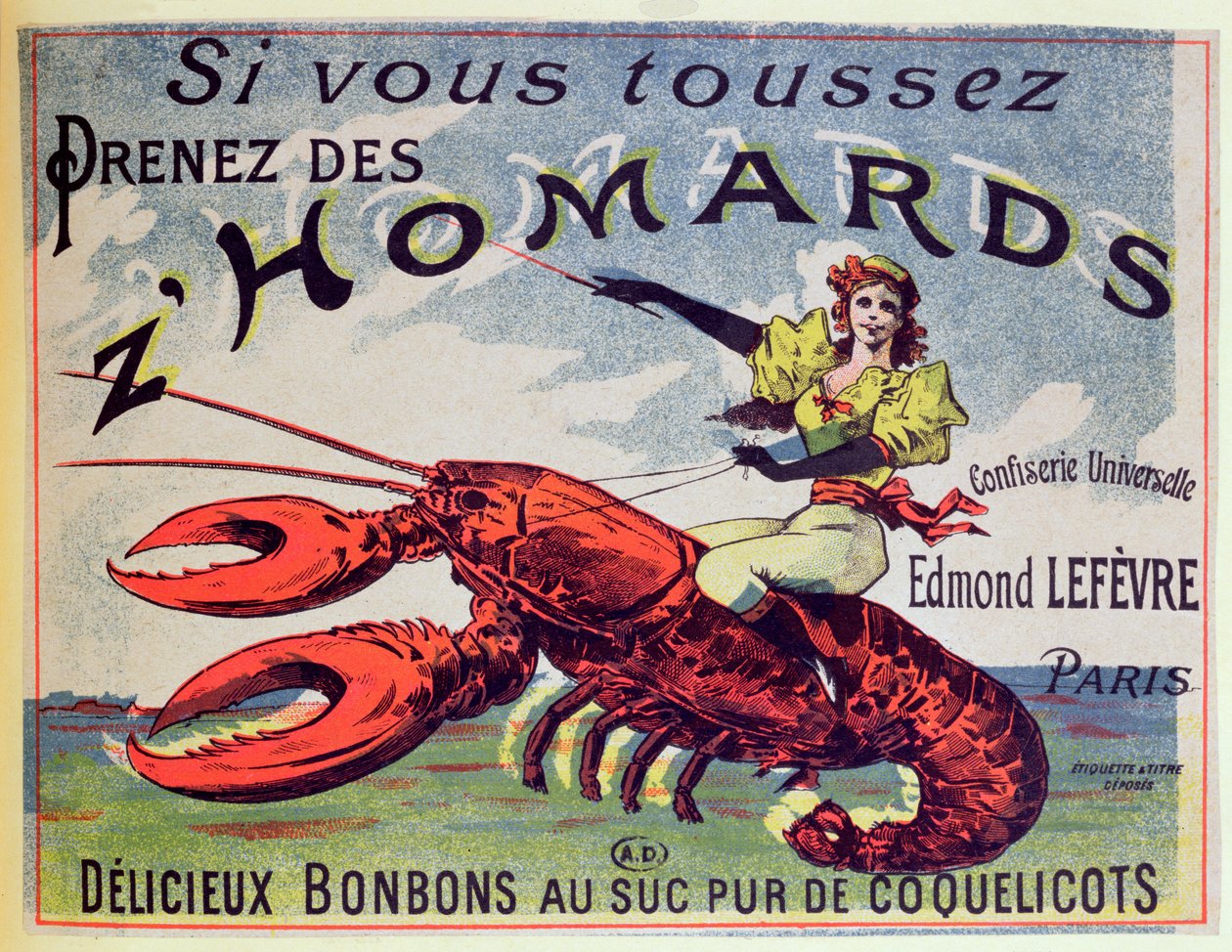 Annonse for Cough Sweets ZHomards, slutten av det nittende århundre av French School