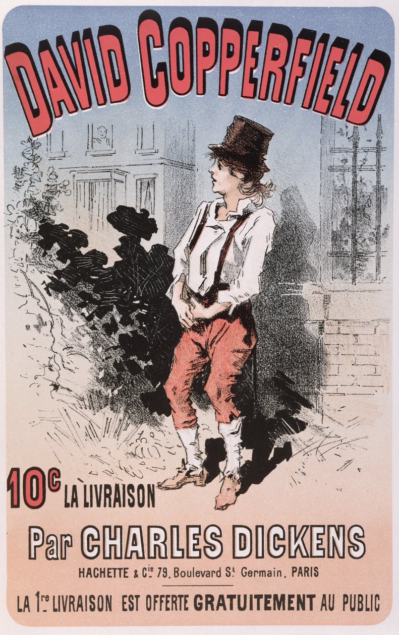 Annonse for David Copperfield av Charles Dickens, 1884 av French School
