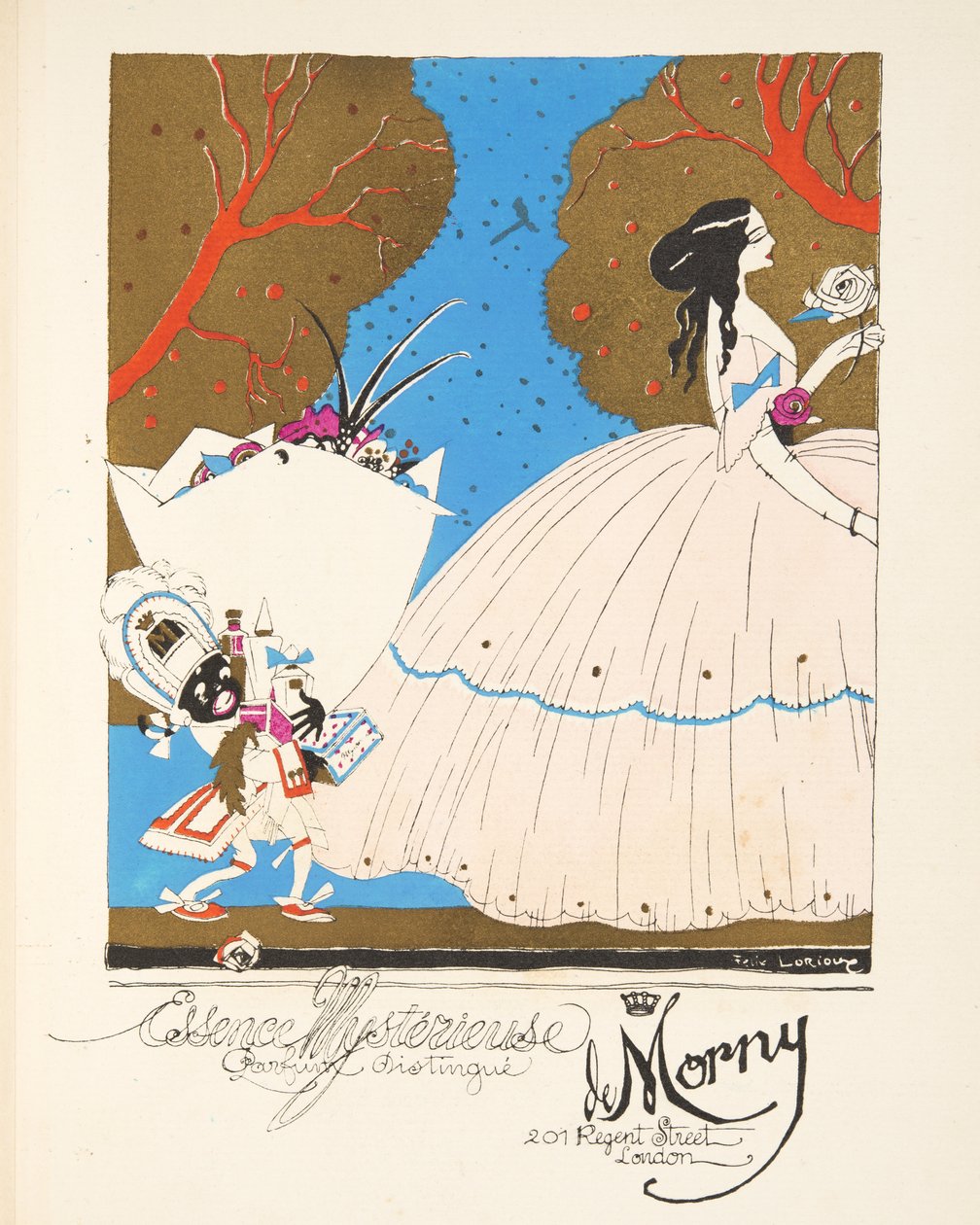 Annonse for "Essence Mysterieuse de Morny", fra en samling moteplater av French School
