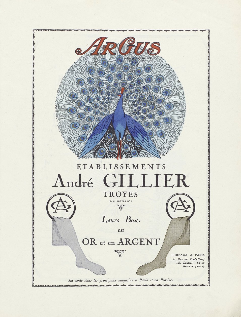 Reklame for Etablissements Andre Gillier, utgitt 1924 (sjablongtrykk) av French School