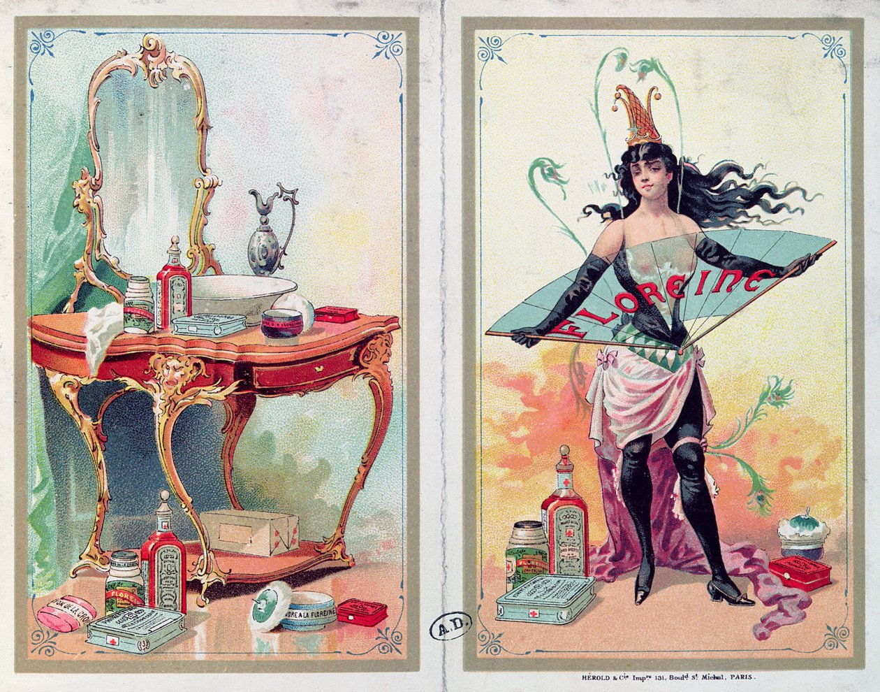 Annonse for Floreine kosmetikk, ca. 1900 av French School