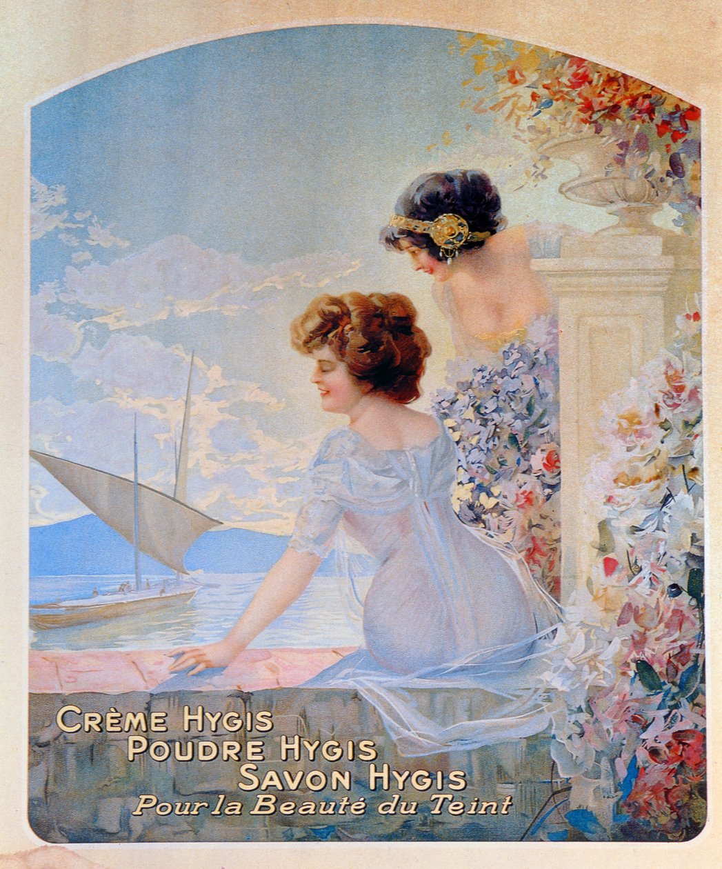 Annonse for Hygis skjønnhetsprodukter for huden, ca. 1910 av French School