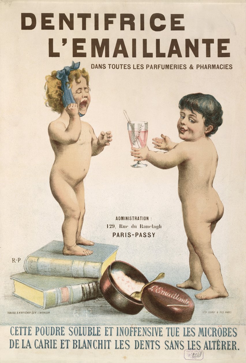 Annonse for LEmaillante Dentifrice, 1892 av French School