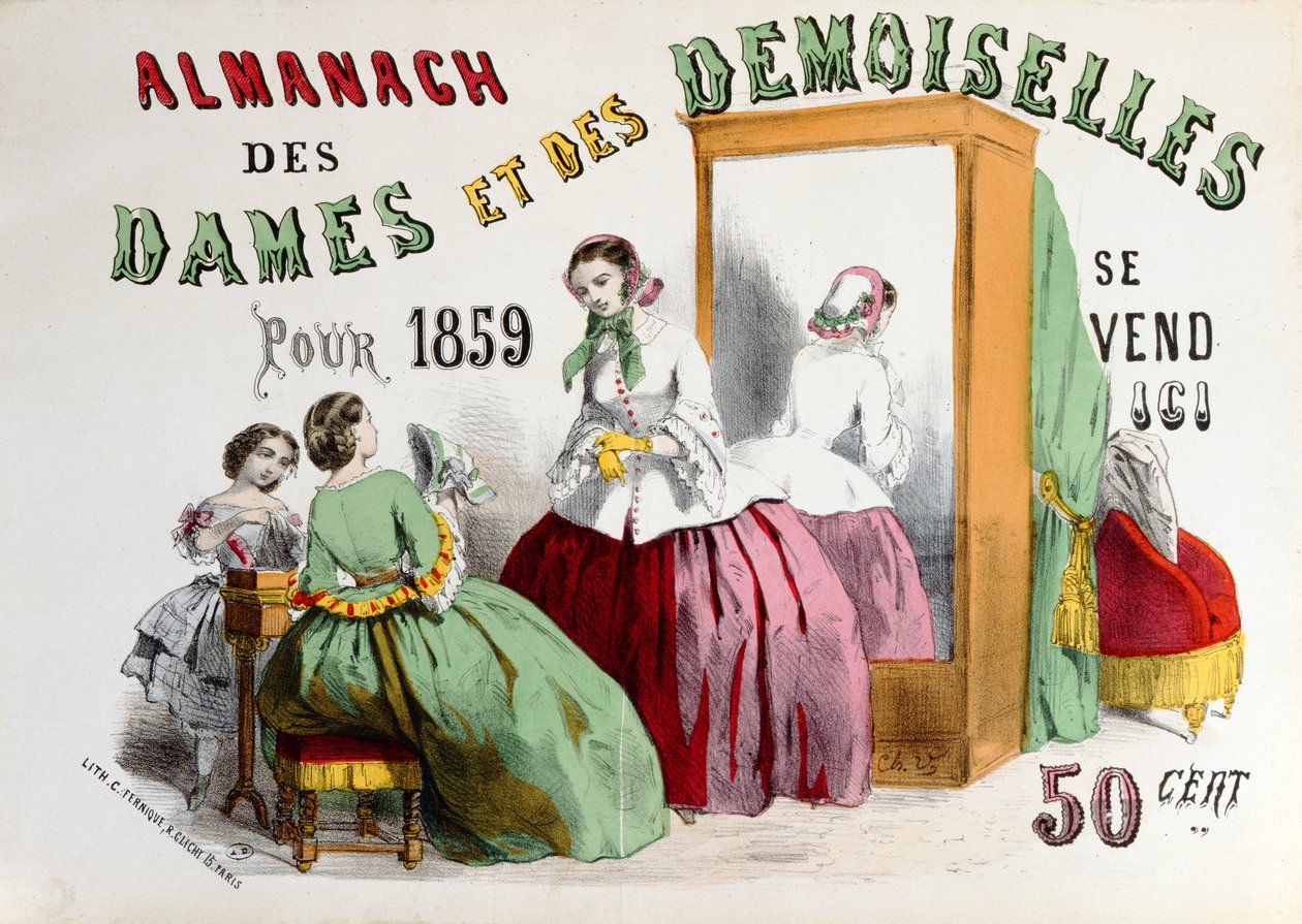 Annonse for Almanach des Dames et des Demoiselles gravert av Charles Fernique, utgitt i Paris, 1859 av French School