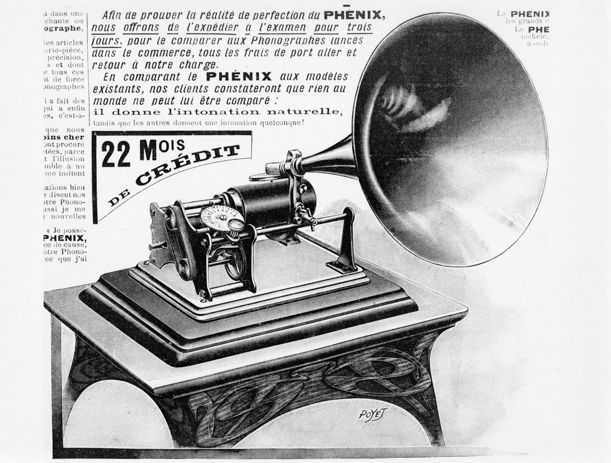 Annonse for fonografen, ca. 1905 av French School