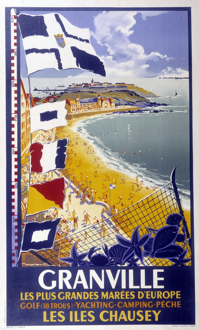 Reklameplakat for Granville and the Chausey Islands, 20. århundre Deb. av French School