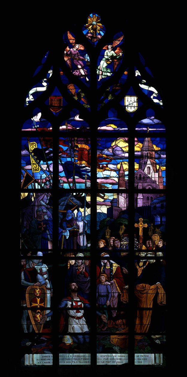 Etter det første korstoget trakk Geoffroy de Dinan seg tilbake til priorinnen St Malo (Saint Malo), grunnlagt av faren i 1066, og etterlot sønnen Olivier lenet til Dinan av French School