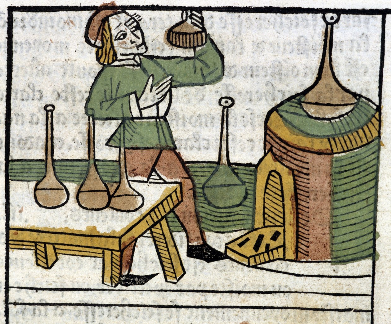 Alkymist - i "The Owners of Things Both Corporeal and Spiritual" (bok XVIII) av Glanville, Lyon av French School