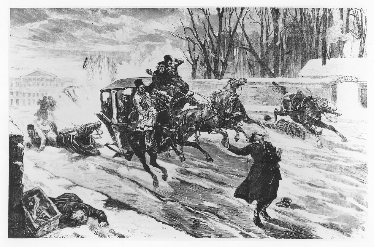 Alexander II myrdet i St Petersburg, 13. mars 1881 av French School