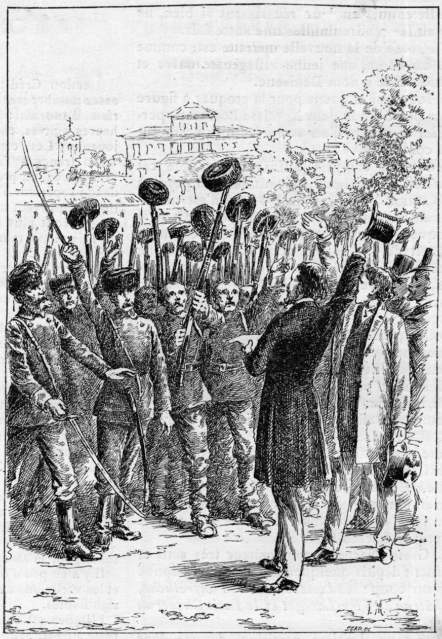 Alexander of Battenberg - Alexander I of Bulgaria or Alexander of Battenberg (1857-1893) proclaimed in Philippopoli the union of Romania and Bulgaria, In “The Illustrous World” av French School